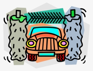 Vector Illustration Of Car Wash Or Carwash Auto Wash - Car Wash