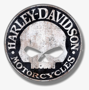 Harley-davidson® Skull Metal Circle Sign - Harley Davidson Skull