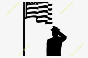 Soldiers Clipart Salute - Soldier Saluting Silhouette