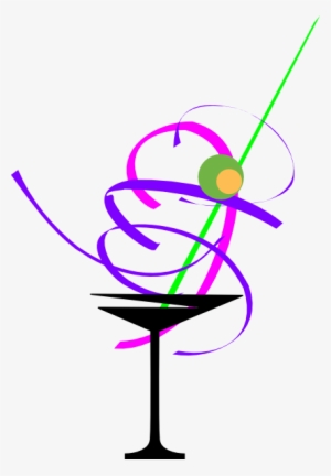 Martini Glass 6 Clip Art - Cocktail Clipart Pink Free