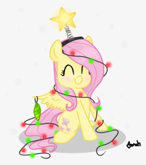 Jonah-yeoj, Christmas Lights, Christmas Tree, Fluttershy, - My Little Pony Christmas Fluttershy