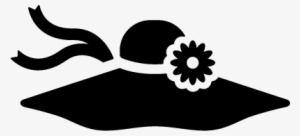 Sun Hat With Flower And Lace Vector - Summer Hat Icon