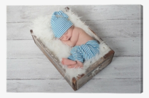 Sleeping Newborn Baby Wearing Pajamas And A Sleeping - Blessed With A Boy