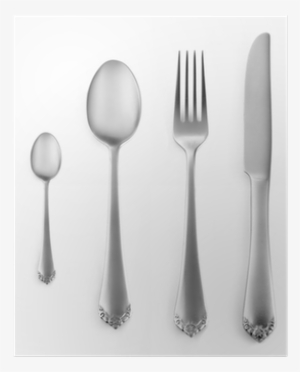 Silverware Set With Fork, Knife, And Spoon Poster • - Cutlery