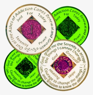 Na Recovery Medallion Glow In The Dark Pink - Na Recovery Medallion Glow In The Dark Pink (yrs 1-40)