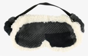 Grey Plaid Sherpa Sleep Mask - Blindfold
