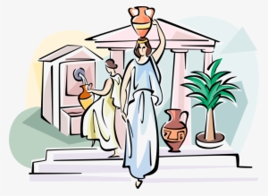 Vector Illustration Of Women In Ancient Greece Carry