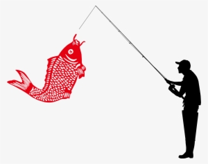 Fishing Angling Illustration - Fish Vector Line Art