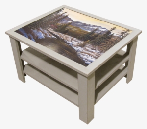 Shown In Old Putty With "winter Mountains" Print - Winter