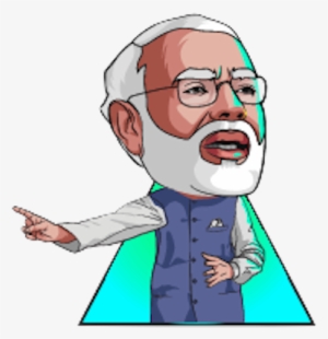 Narendra Modi Stickers Messages Sticker-4 - Animated Simple Photo Of Narendra Modi