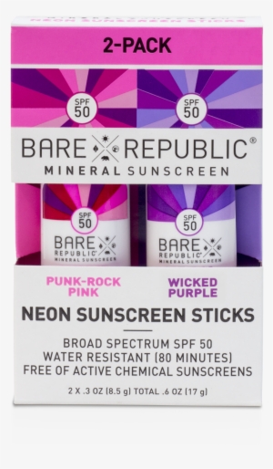 Bare Republic Mineral Neon Spf50 Color Stick Duo Pack - Sunscreen