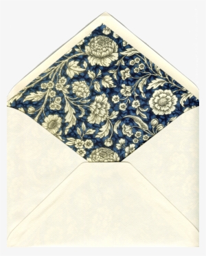 Sobre Flores Beige Con Fondo Azul - Paper