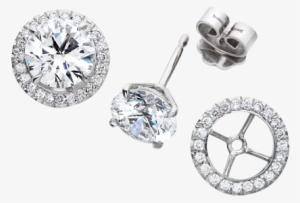 Diamond Studs With Detachable Diamond Surround Jackets - Amazon Collection Garnet Earring Jackets