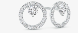 Floating Lab Grown Diamond Circle Stud Earrings