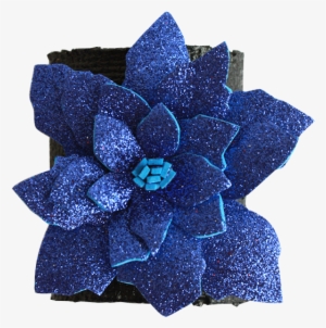 Azul Purpurina Fondo Negro - Artificial Flower