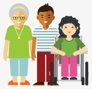 Illustration Showing A Group Of People Stood Side By - Disability