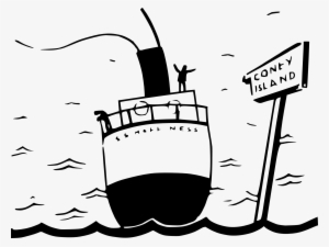 Cruise Ship Water Silhouette - Warship Cartoon Drawing