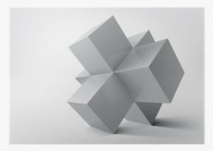 Abstract Geometric Shapes From Cubes Poster • Pixers® - 3d Composition Of Geometric Shapes