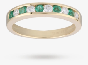 Brilliant Cut Emerald And Diamond Eternity Ring In - Mug