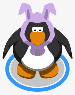 Lavendar Bunny Ears In-game - Club Penguin Penguin Head