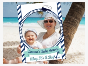 Anchor Sailor Theme Baby Shower Frame Prop, Baby Boy, - Selfie Frames For Baby Shower