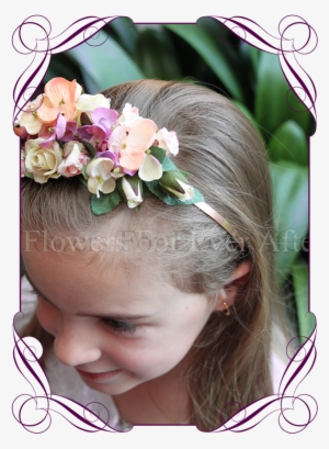 Autumn Fall Pastel Flower Girl Headband Floral Hair - Headband
