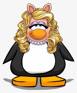 Miss Piggy Head From A Player Card - Penguin With Hard Hat