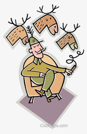 Sitting In A Trophy Room Smoking A Cigar Royalty Free - Smoking