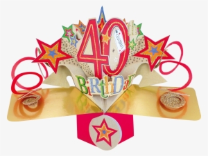 Second Nature Pop Ups - Second Nature Pop Ups Birthday Pop Up Card 40th Birthday