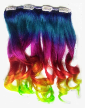 Image Library Hand Dyed Rainbow Extensions - Rainbow Hair Extension