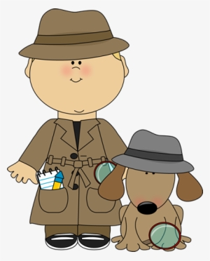 Boy Detective And Dog Clip Art - Boy And Girl Detectives