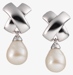 Clip On Oval Pearl Drop - Earrings
