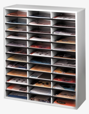 36 Compartment, Letter, Dove Gray - Fellowes Literature Sorter 36 Compartments