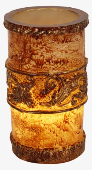 Led Pillar Candle Gothic - Bronskleurige Gothic Wax Led-kaars 15 Cm