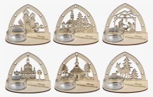 Tealight Candle Holder With Glass Cup, Gothic Arch - Triangle