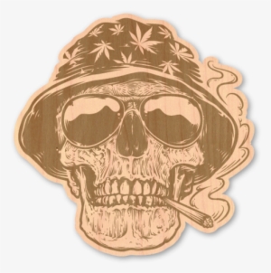 Maple Wood Sticker - Rastaman Skull Vector