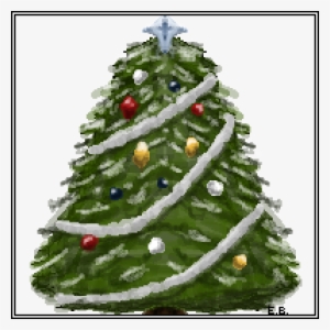 Drawn Pine Tree Pixel Art - Pixel Art