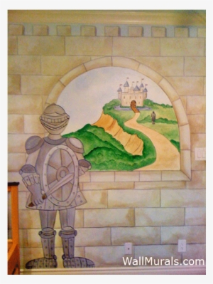 Castle Mural With Knight - Mural