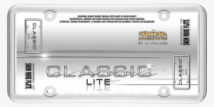 Classic Lite, Chrome - Classic Lite Plain Metal Chrome License Plate Tag Frame