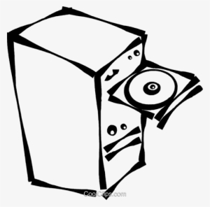 Cpu With Cd Rom Drive Open - Cd Drive Clipart Black And White