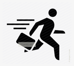 Vector Icon Of Running Man With Briefcase In His Hand - Running Delivery Icon
