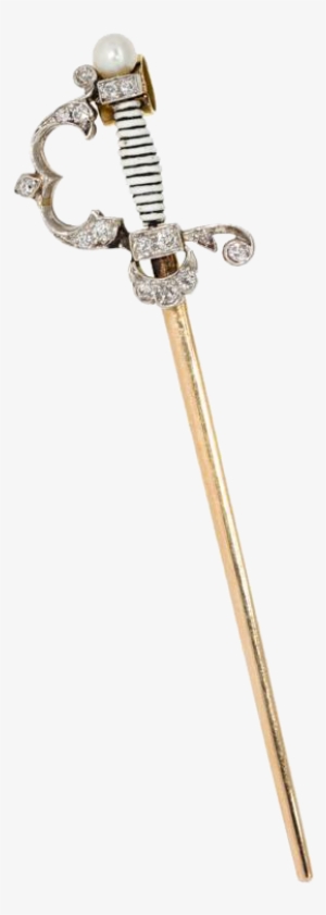 Diamond Sword Pendant In Platinum & 18 Kt Gold "the - Fencing