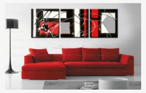Cuadro Abstracto Rojo Blanco Y Negro Child Of The Streets - Pop Art Roy Lichtenstein