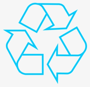 Recycling Symbol Icon Outline Light Blue