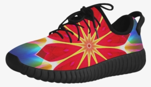 Blue Ice Flowers Red Abstract Modern Petals Zen - Sneakers