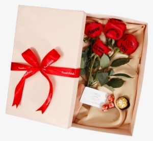Happy Anniversary 4 Red Rose Gift Package - Anniversary Gift Box