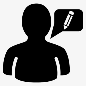 User Silhouette With Speech Balloon And Pencil Vector - Dialogo Silueta