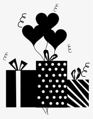 Presents W/heart Balloons Silhouette By Viktoria-lyn - Presents Silhouette