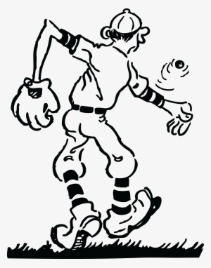 Retro Pitcher Throwing Baseball - Retro Free Clipart Black And White
