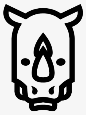 Rhino Head Frontal Outline Vector - Rinoceronte Logo Png